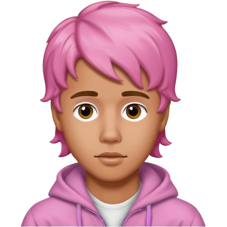 justin bieber with pink wavy hair emoji