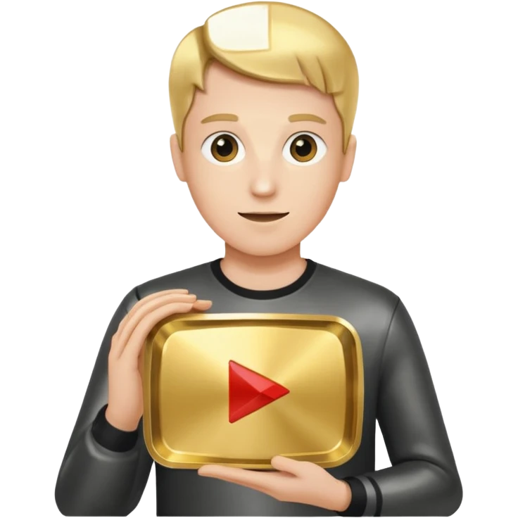 flexing youtube golden play button emoji