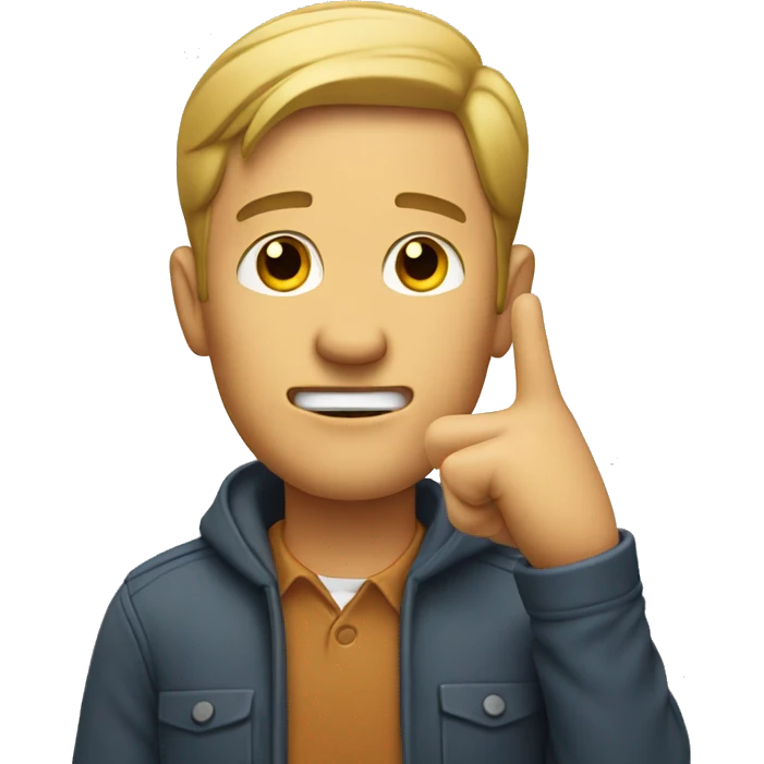 man pointing at his ear emoji