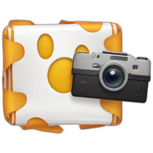 floating camera and a floating video tape emoji