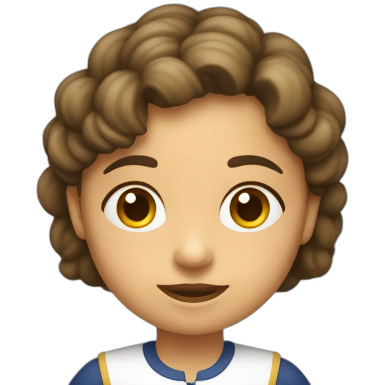 Maestra infantil castaña mediana edad emoji