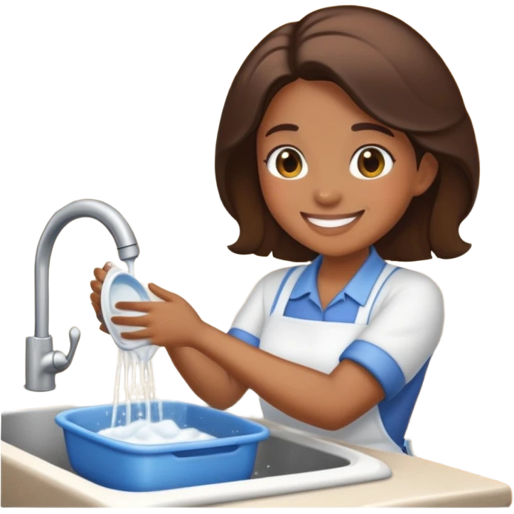 Make an emoji of Amanda hansimikali doing the dishes emoji