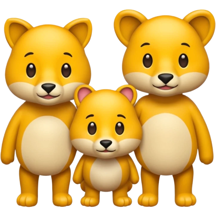 animal group with one male and two females emoji