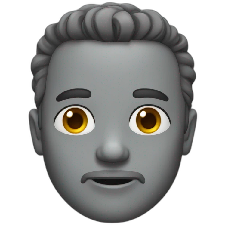 Gigachad with grey skin emoji