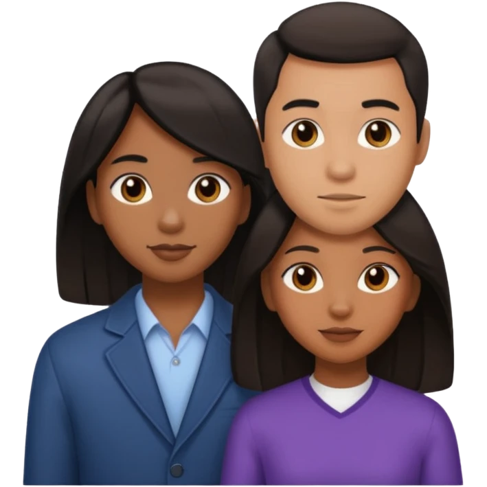black girl straight hair asian man couple emoji