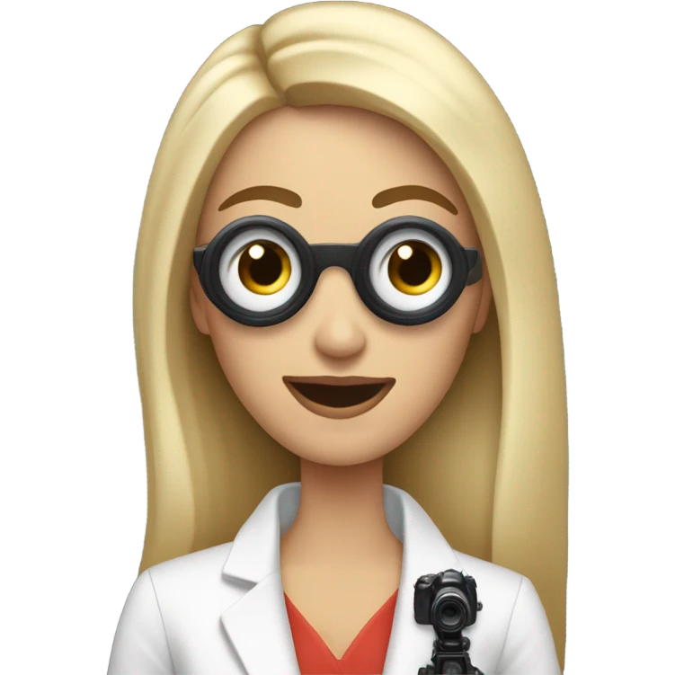 White posh woman with blond hair  holding a vlog camera emoji
