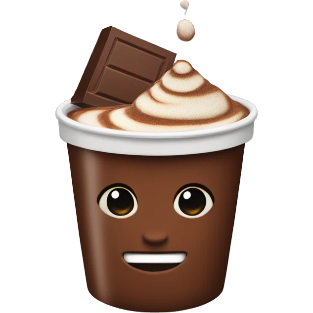 Un chocolate caliente con malvaviscos emoji