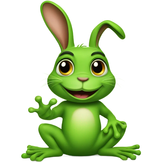 Bad bunny with a frog emoji