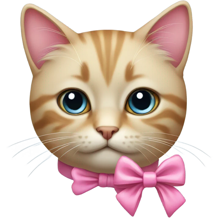 Cat wearing a pink bow  emoji