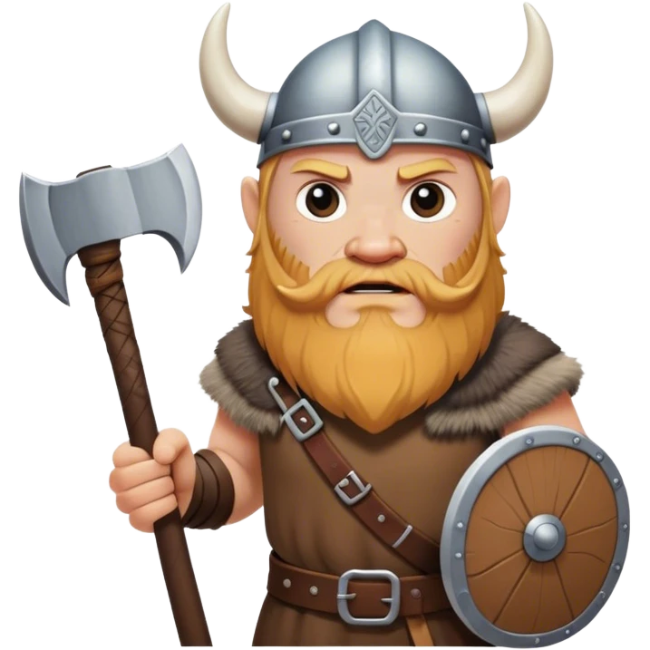 realistic Danish Viking with an ax in his hands emoji