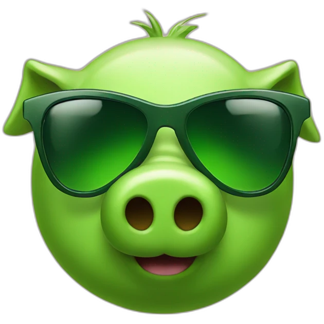 green piggy face with sunglasses emoji
