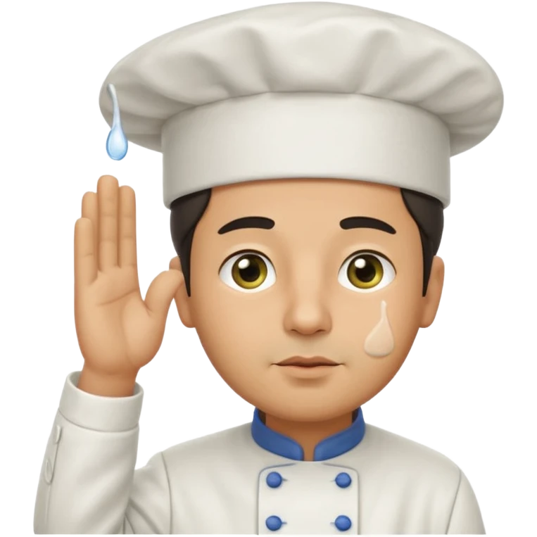 Chef saluting with one tear drop coming down his eye emoji