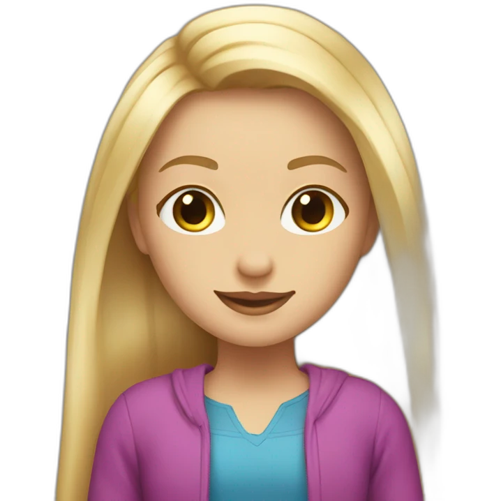a girl with her beautiful floor length thick long blonde hair emoji