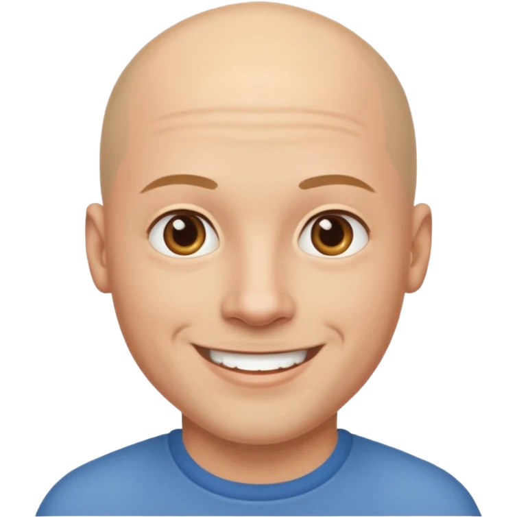 Bald Man  smiling young emoji