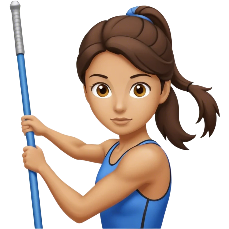 brunette female pole vaulter emoji