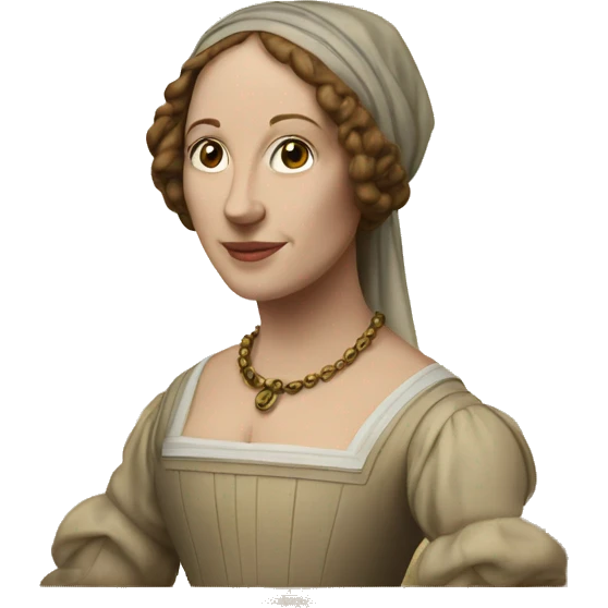 a framed portrait of a Renaissance woman emoji