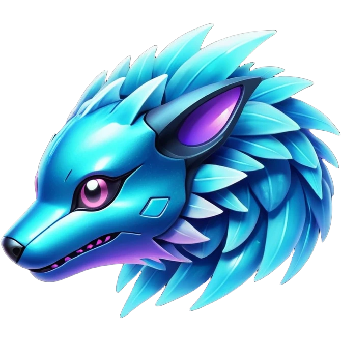  Shiny sparkly transparent bioluminescent luminescent vibrant bright pastel dark exotic iridescent colorful gradients futuristic modern cyber-Protogen-Fakémon-Pokémon-Vernid-creature emoji