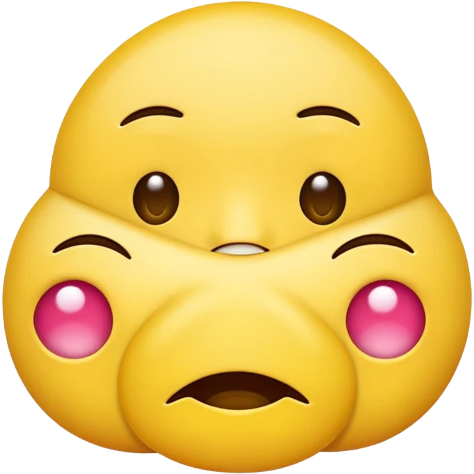 two emojis not happy stuck together no pink cheeks only two  emoji