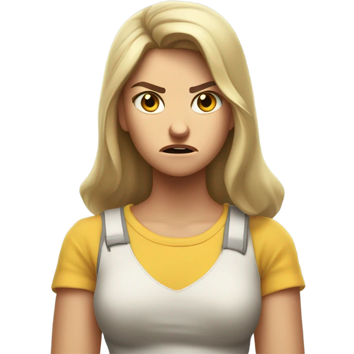 angry white girl emoji