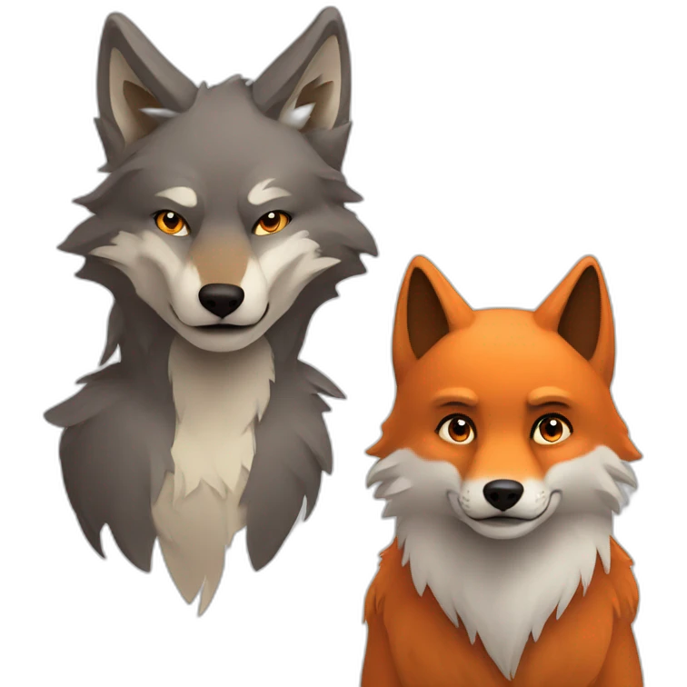 Wolf and Fox emoji