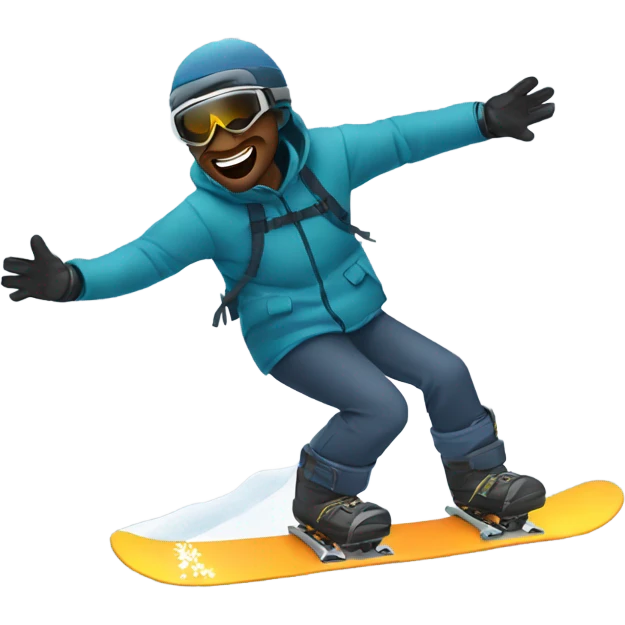 Guy snowboarding in the mountains  emoji