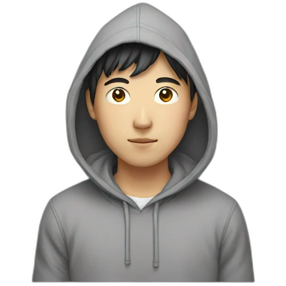 korean guy with hoodie emoji