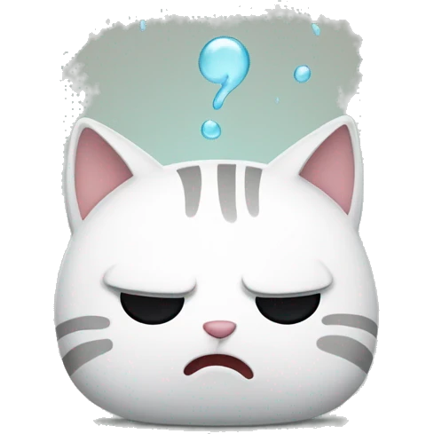 Sick crying cat emoji