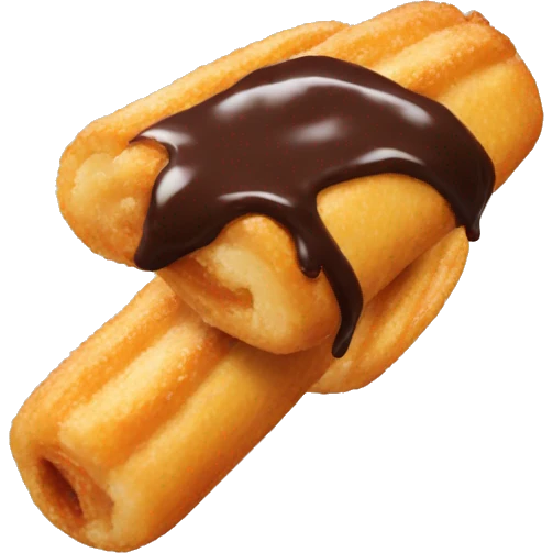 Churro with chocolate dipped tip emoji