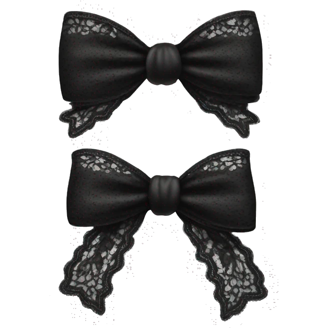 black bow emoji with white lace emoji