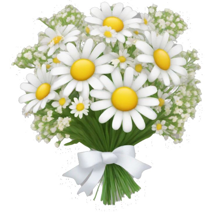 daisy and babies breath bouquet  emoji