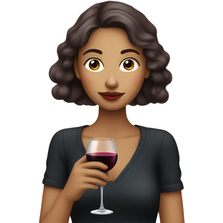 Parisian girl drinking red wine emoji