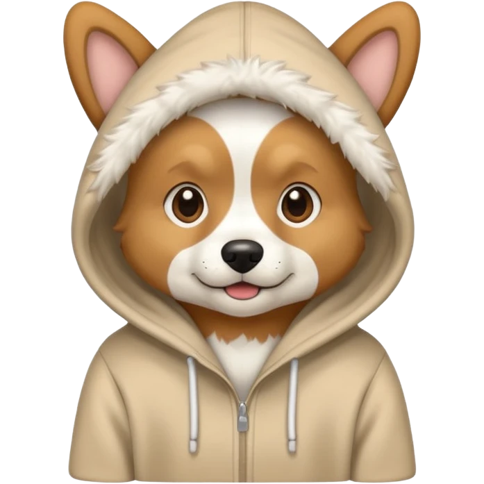Dog wearing hoodie emoji