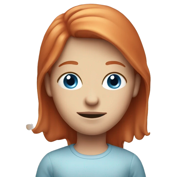 a light red headed person, pale with blue eyes emoji