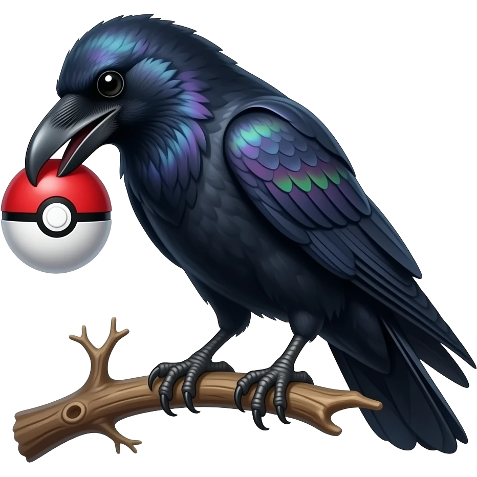 Raven holding pokeball in talons emoji