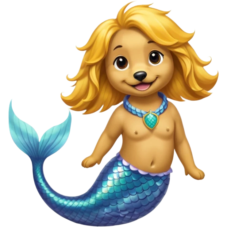 Dog dressed as a mermaid emoji