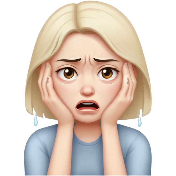 angry and sad crying woman who avoid the communication emoji