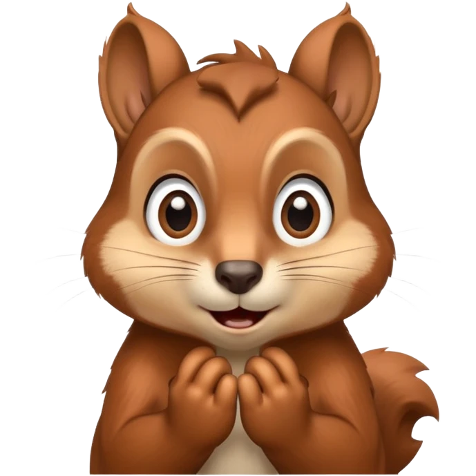 shocked squirrel with hands on the cheeks emoji