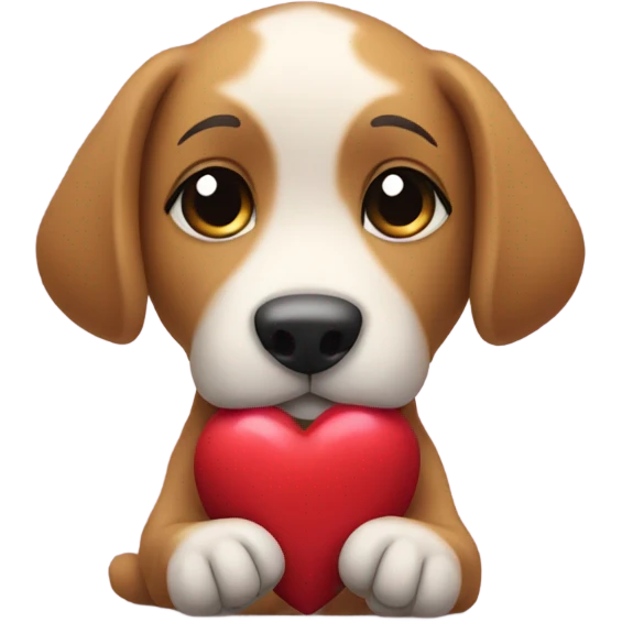 dog hugs toy heart emoji