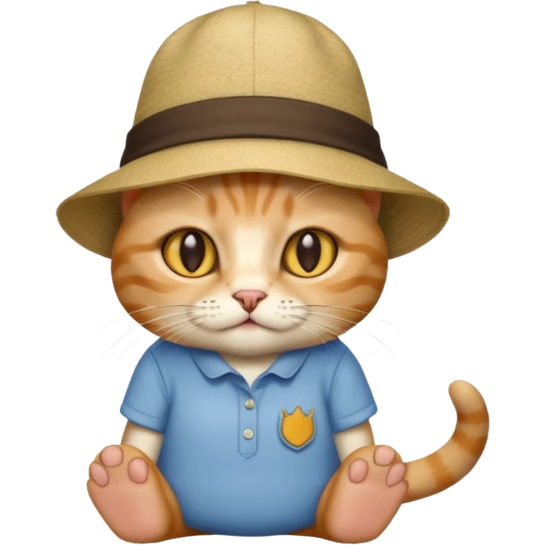 A cat that has a hat saying floor and a shirt that is saying floor emoji