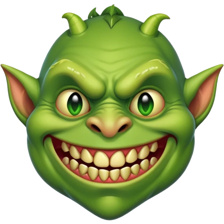 Drooling evil smiling goblin emoji
