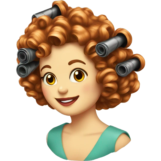 vintage hair curlers emoji