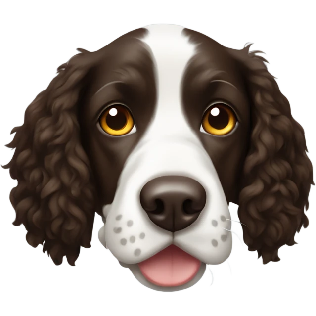 Springer spaniel with white strip on its nose emoji