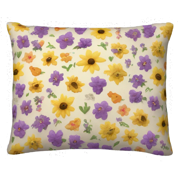 pillow with a lot of flowers on it  emoji