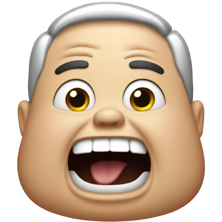 fat man screaming  emoji