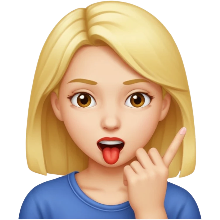 Niña mordiéndose el dedo  emoji