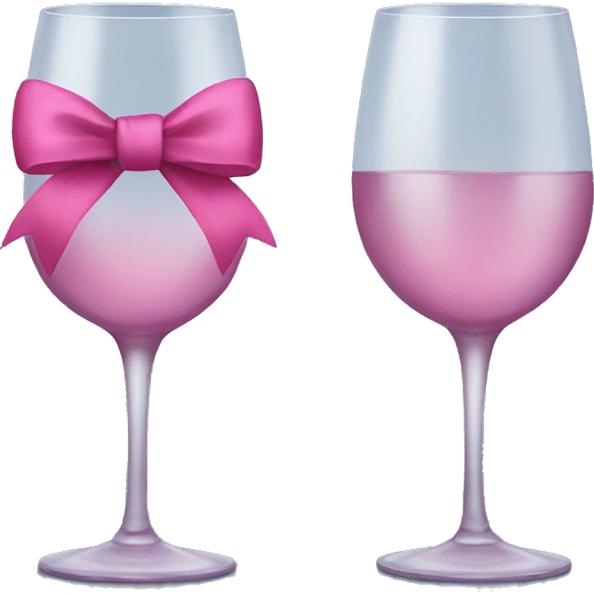 Wine glass with pink bow emoji