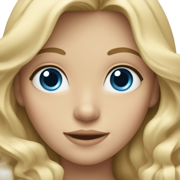 a blonde girl with long wavy hair and blue eyes emoji