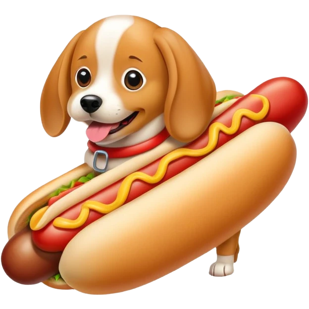 Dog as a hotdog emoji