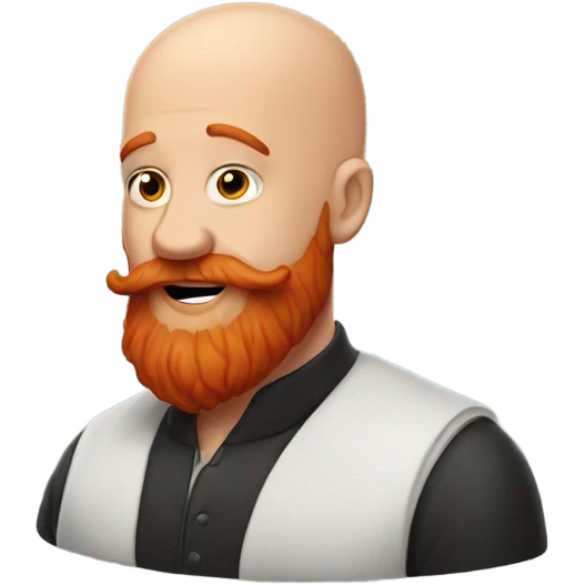 Bald guy with red beard blowing a kiss emoji