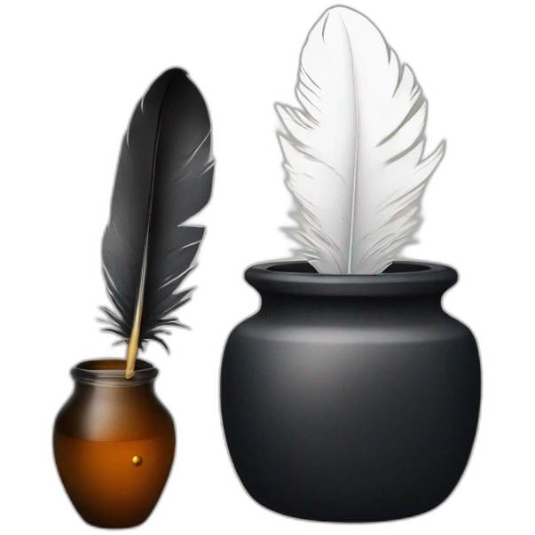 ink pot and feather emoji